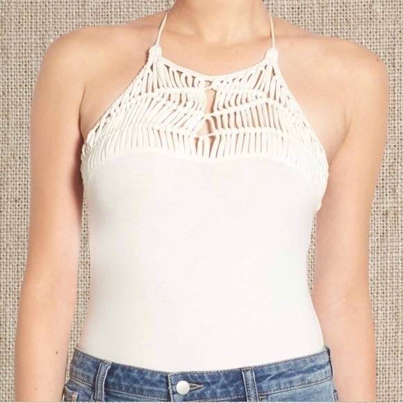 white/cream bodysuit with halter top - Picture 1 of 1
